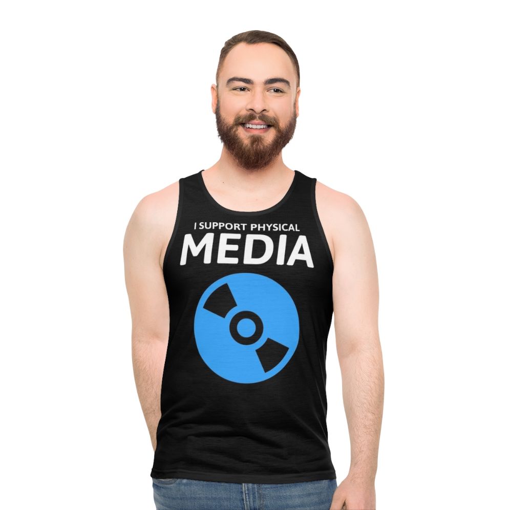 Blu-ray disc unisex tank top for movie enthusiasts