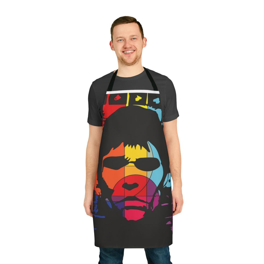 Ian Brown inspired apron featuring pop art design