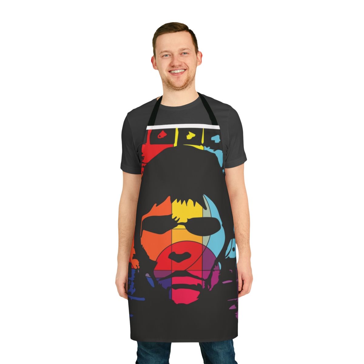 Ian Brown inspired apron featuring pop art design