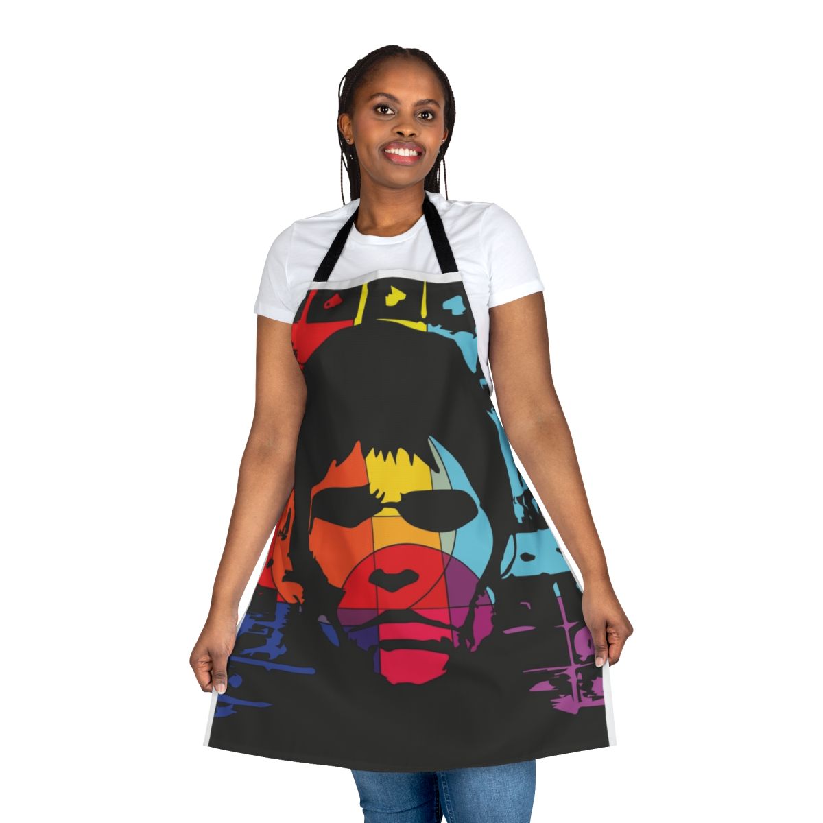 Ian Brown inspired apron featuring pop art design