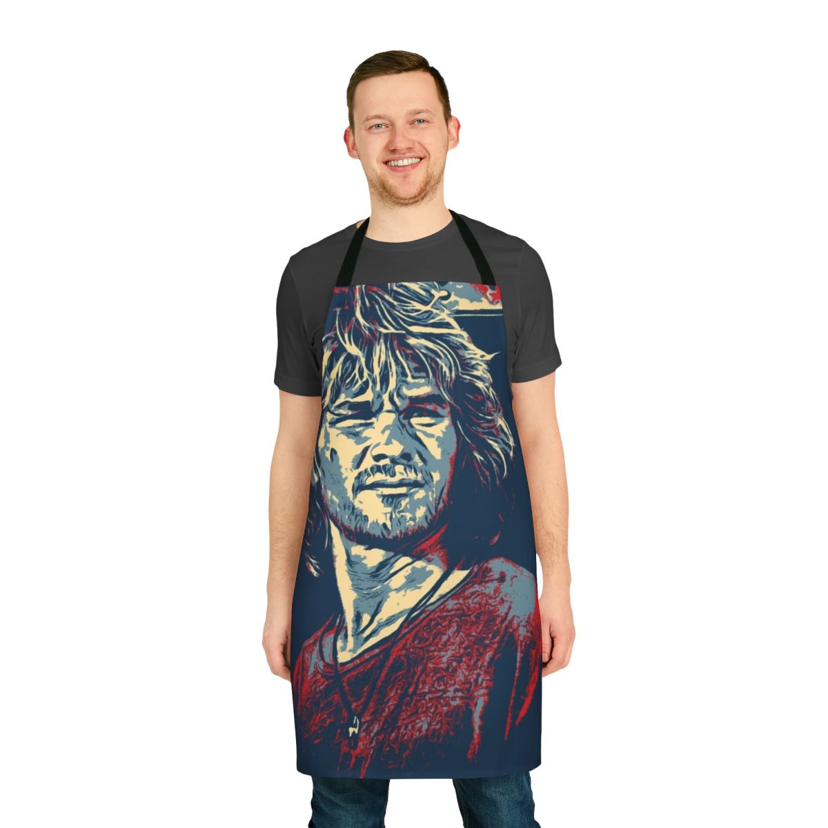 Apron featuring a graphic of Patrick Swayze, the iconic 80s movie star from Dirty Dancing and Ghost.