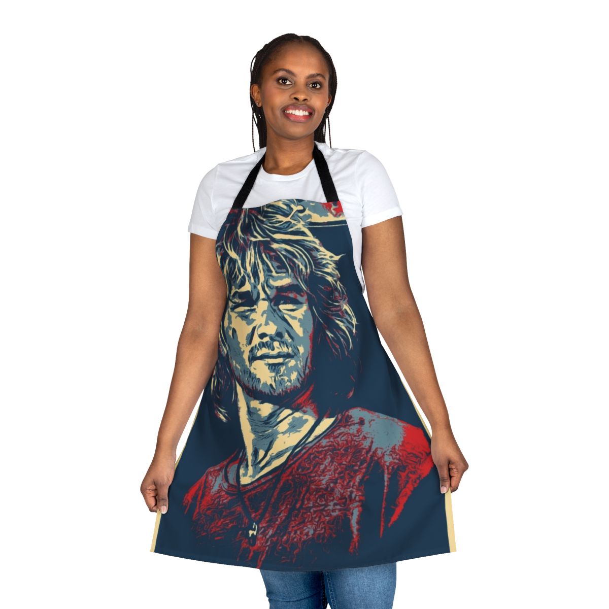 Apron featuring a graphic of Patrick Swayze, the iconic 80s movie star from Dirty Dancing and Ghost.