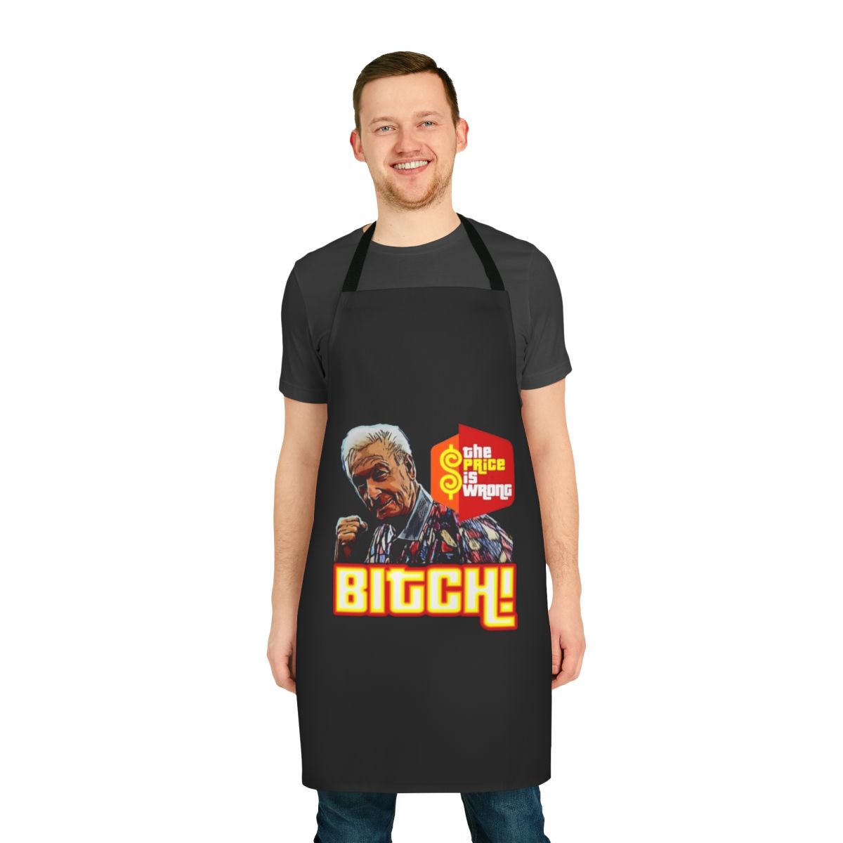 Apron featuring a humorous "The Price is Wrong" design, inspired by the classic 90s comedy film Happy Gilmore.