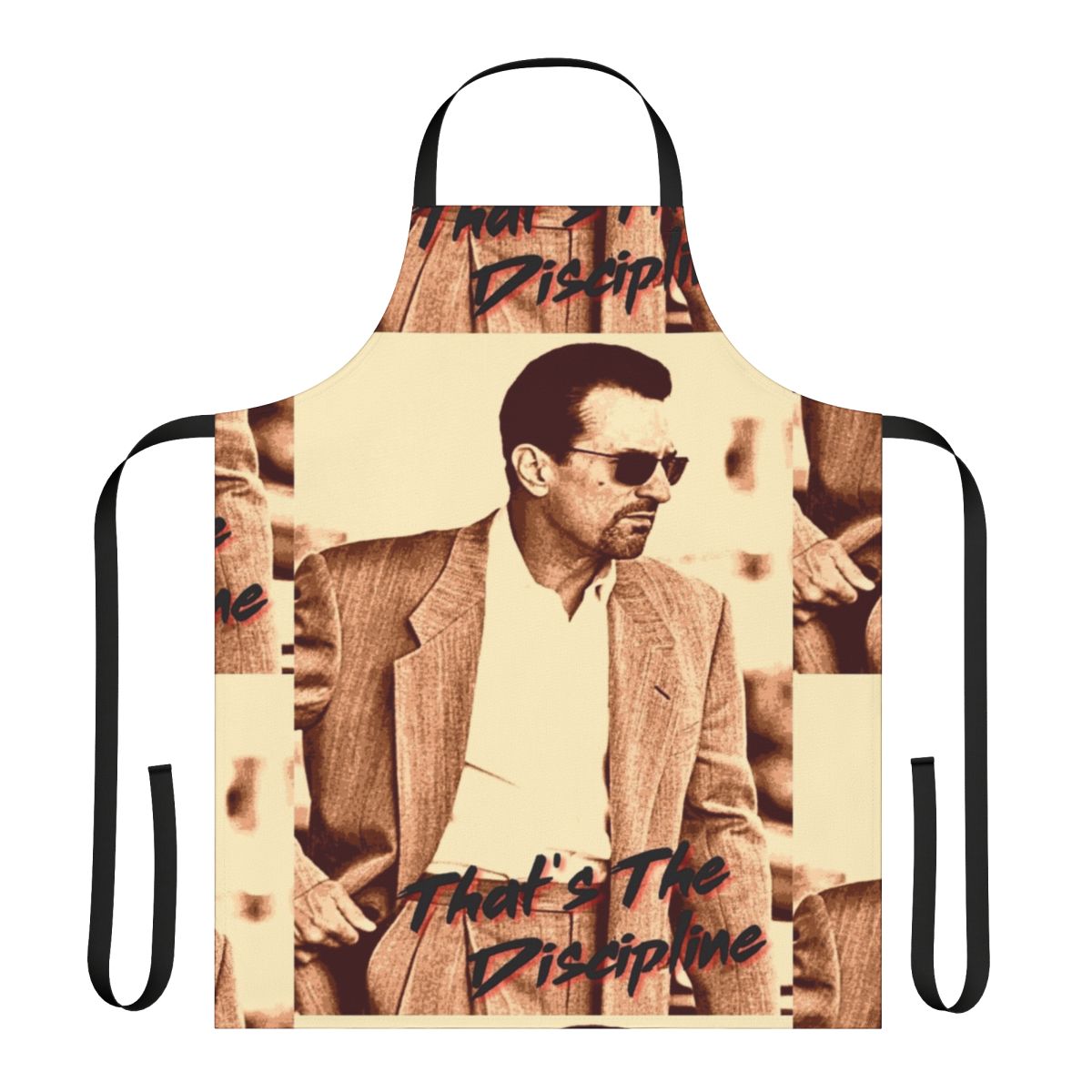 Apron featuring a portrait of Robert De Niro and Al Pacino from the action movie "Heat"