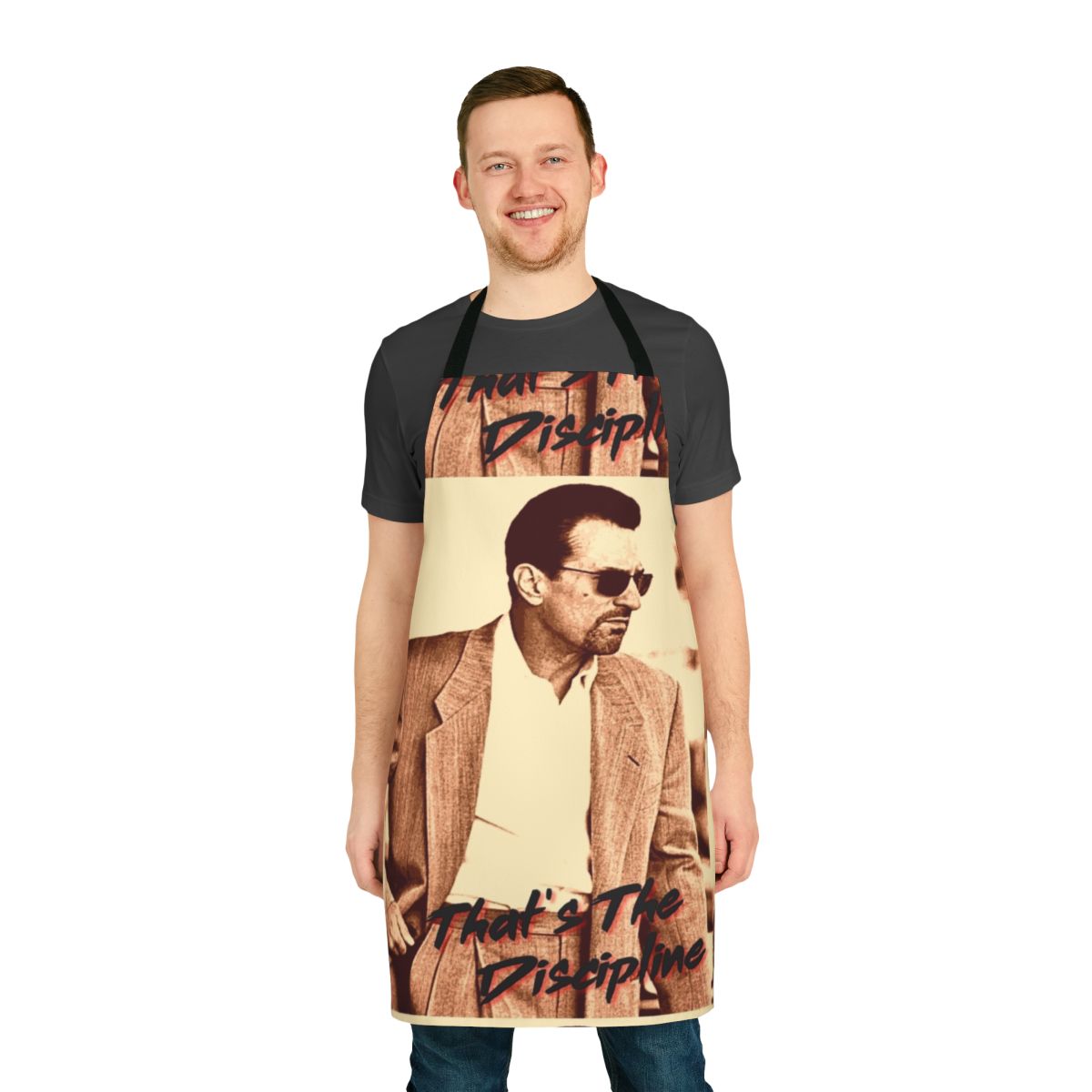 Apron featuring a portrait of Robert De Niro and Al Pacino from the action movie "Heat"
