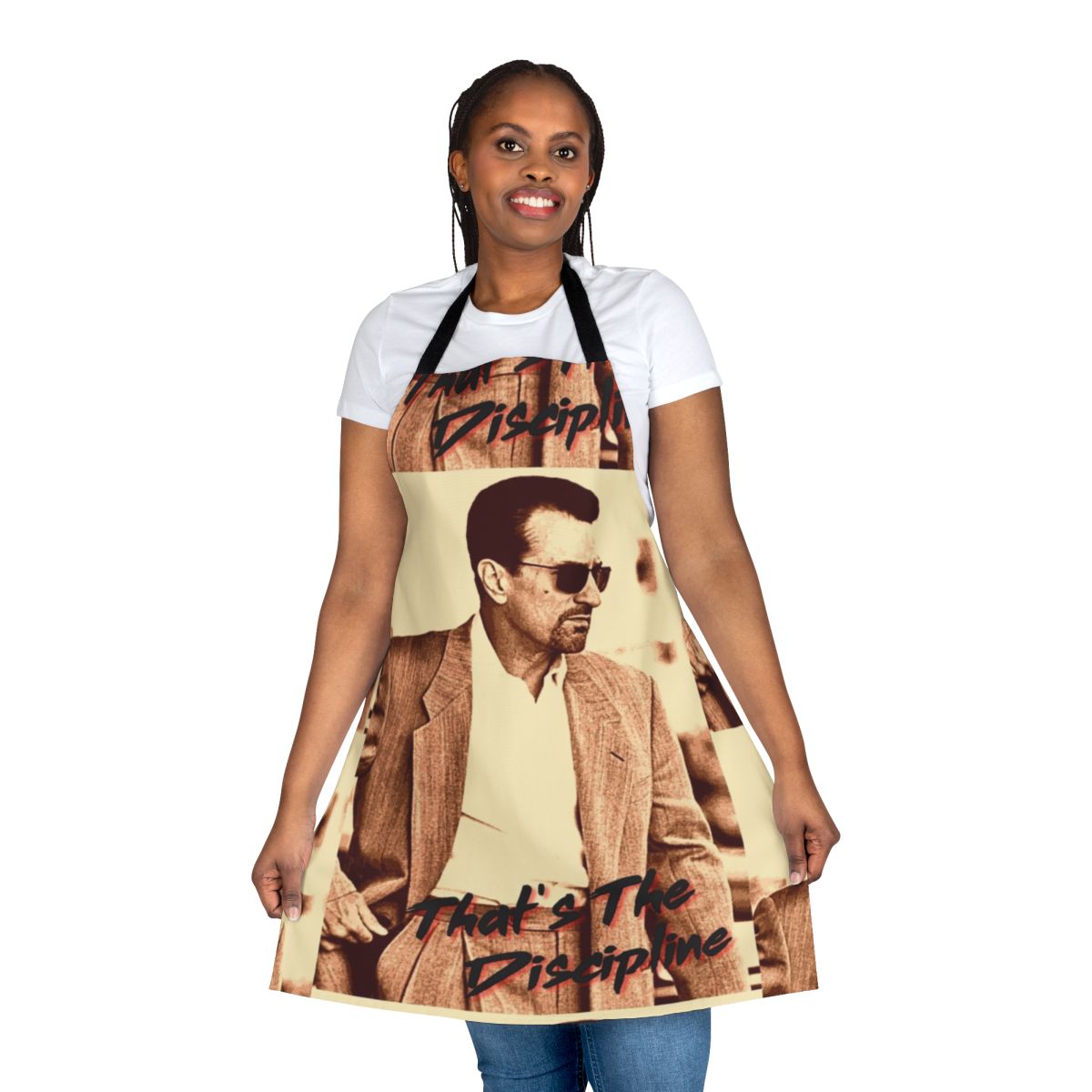 Apron featuring a portrait of Robert De Niro and Al Pacino from the action movie "Heat"