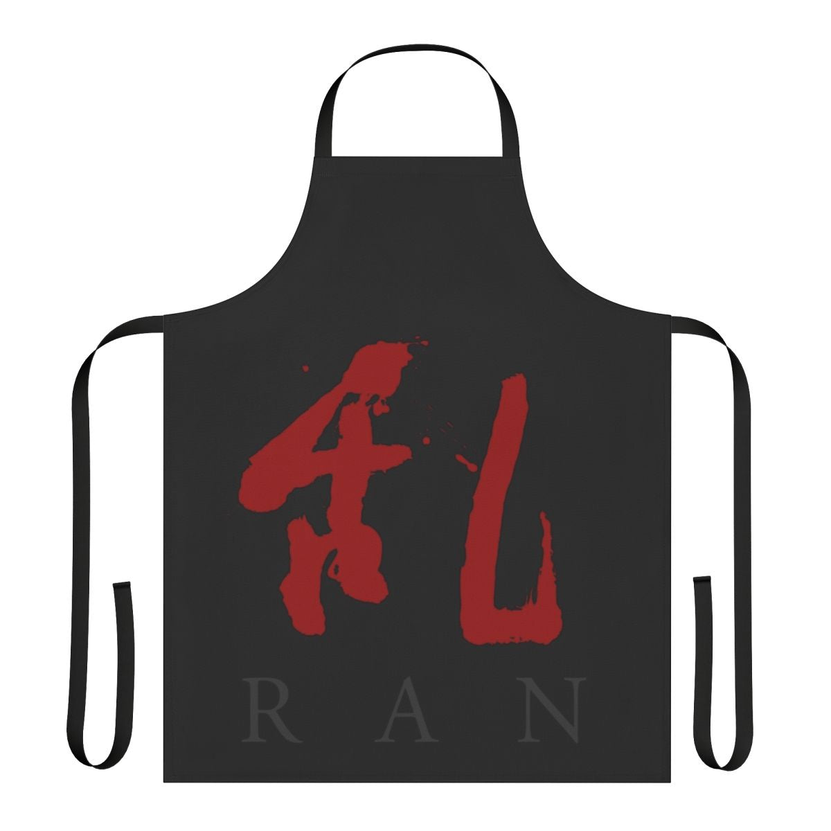 Stylish apron featuring the iconic "R A N" text design, inspired by the legendary Japanese filmmaker Akira Kurosawa's classic films.