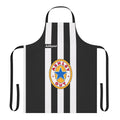 Stylized black and white apron with the text "AshleyOut" and the Newcastle United logo in yellow