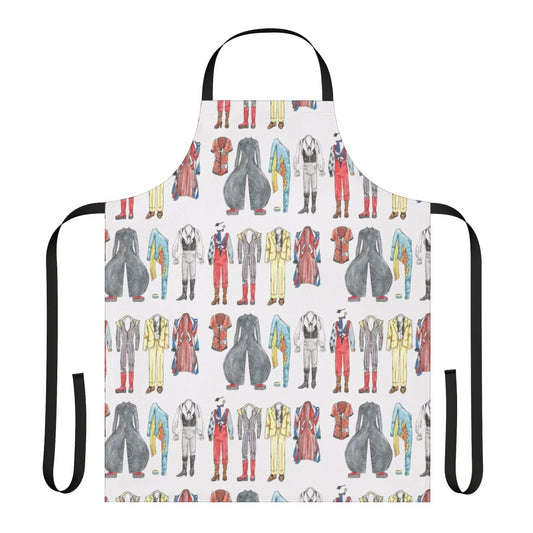 Apron featuring a design inspired by David Bowie's iconic Ziggy Stardust costume