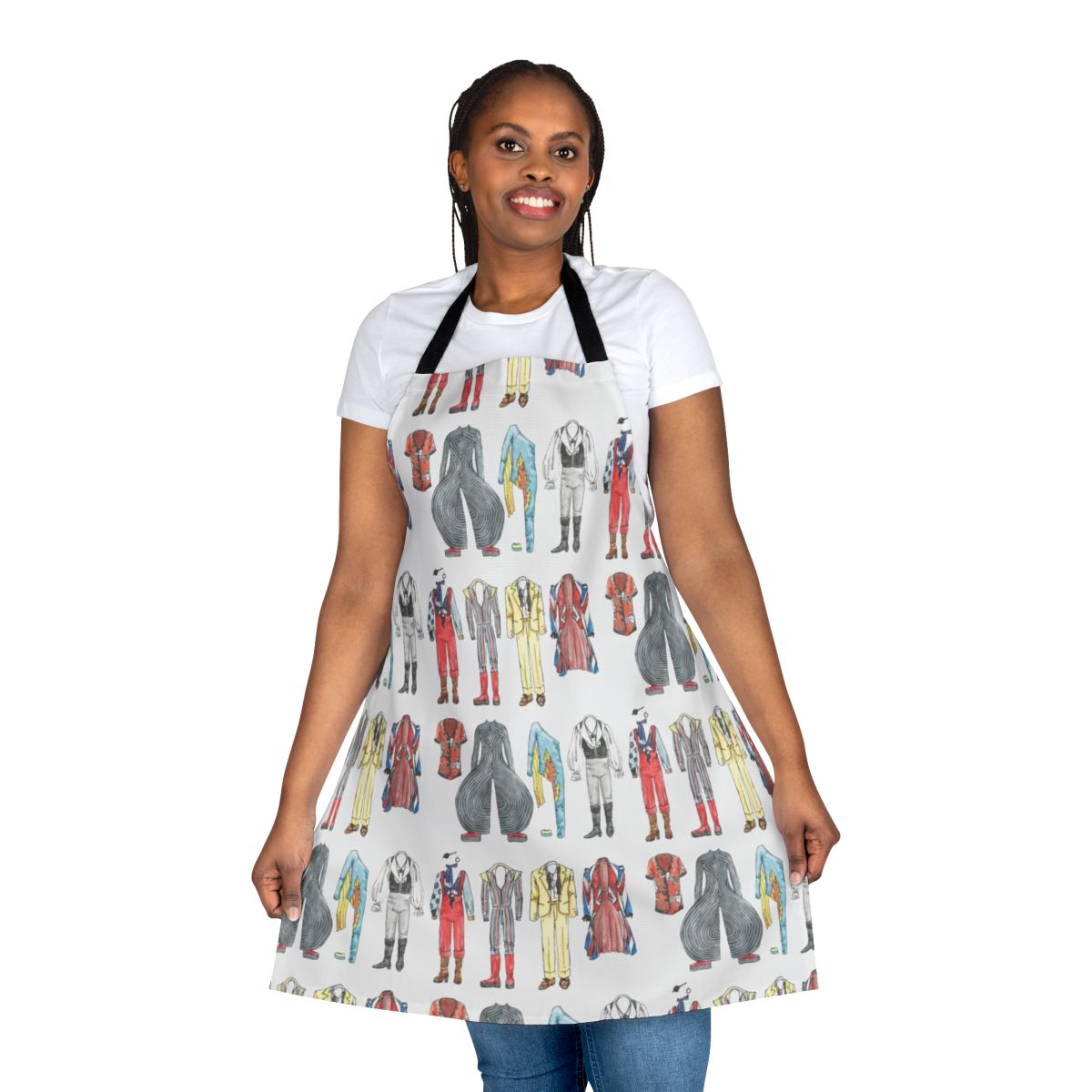 Apron featuring a design inspired by David Bowie's iconic Ziggy Stardust costume