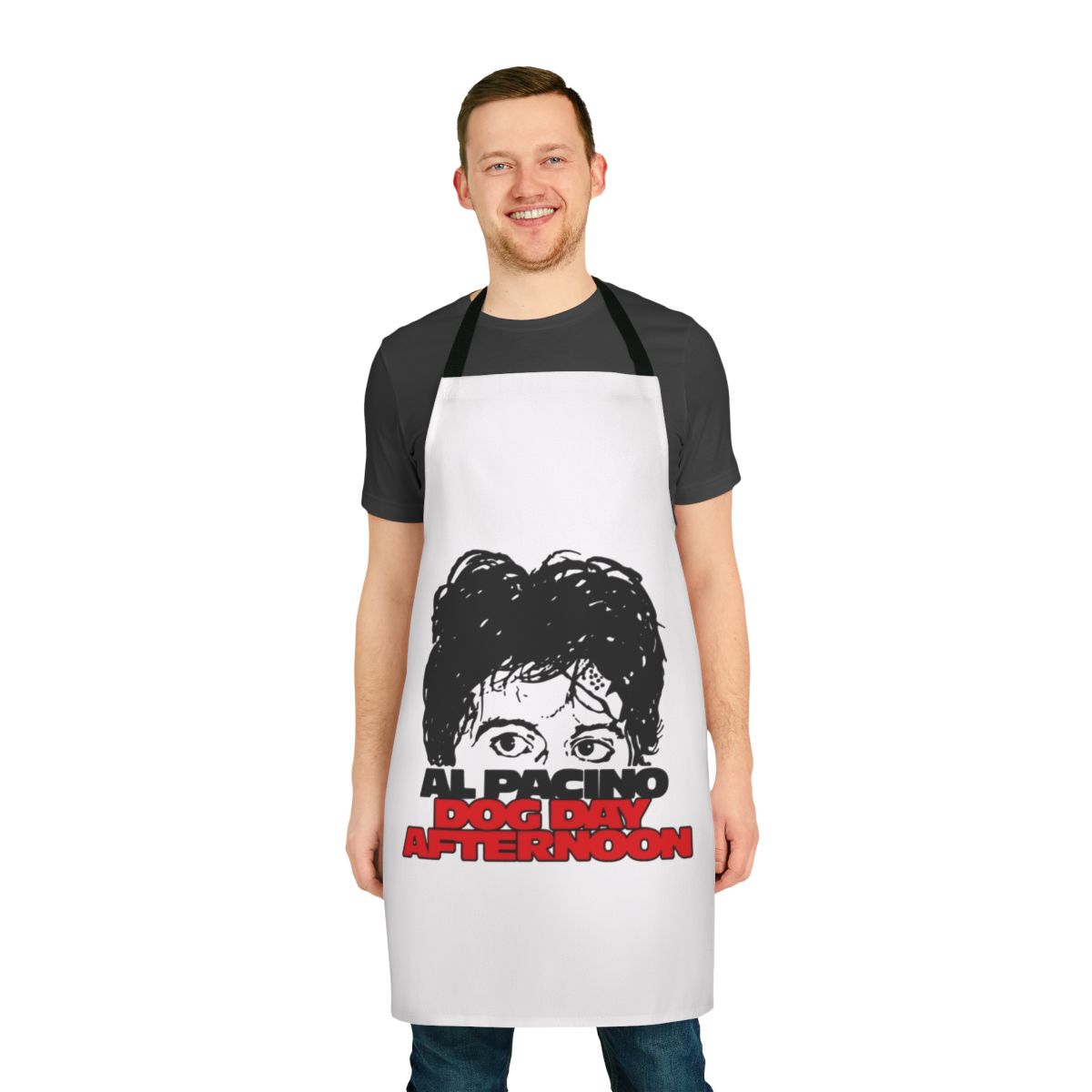 Retro apron featuring the iconic film "Dog Day Afternoon" with Al Pacino and John Cazale
