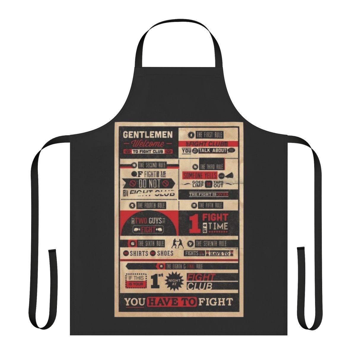 Fight Club-inspired kitchen apron with Tyler Durden quote