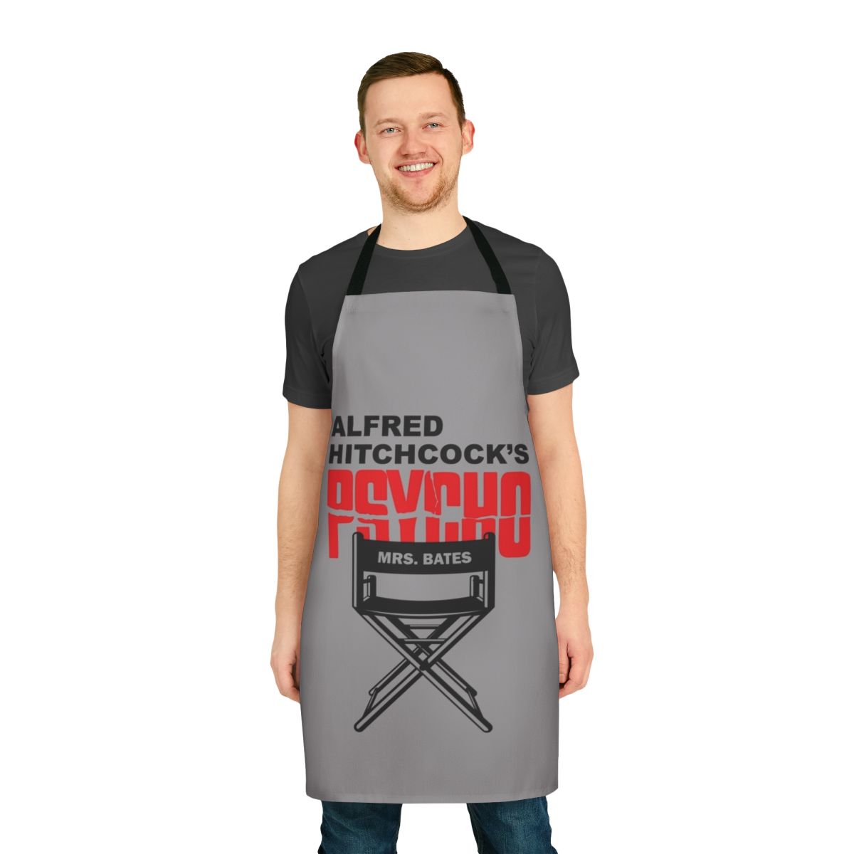 Apron featuring the iconic Psycho movie poster design by Alfred Hitchcock