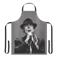 Monochrome apron with Leonard Cohen's iconic portrait and lyrics