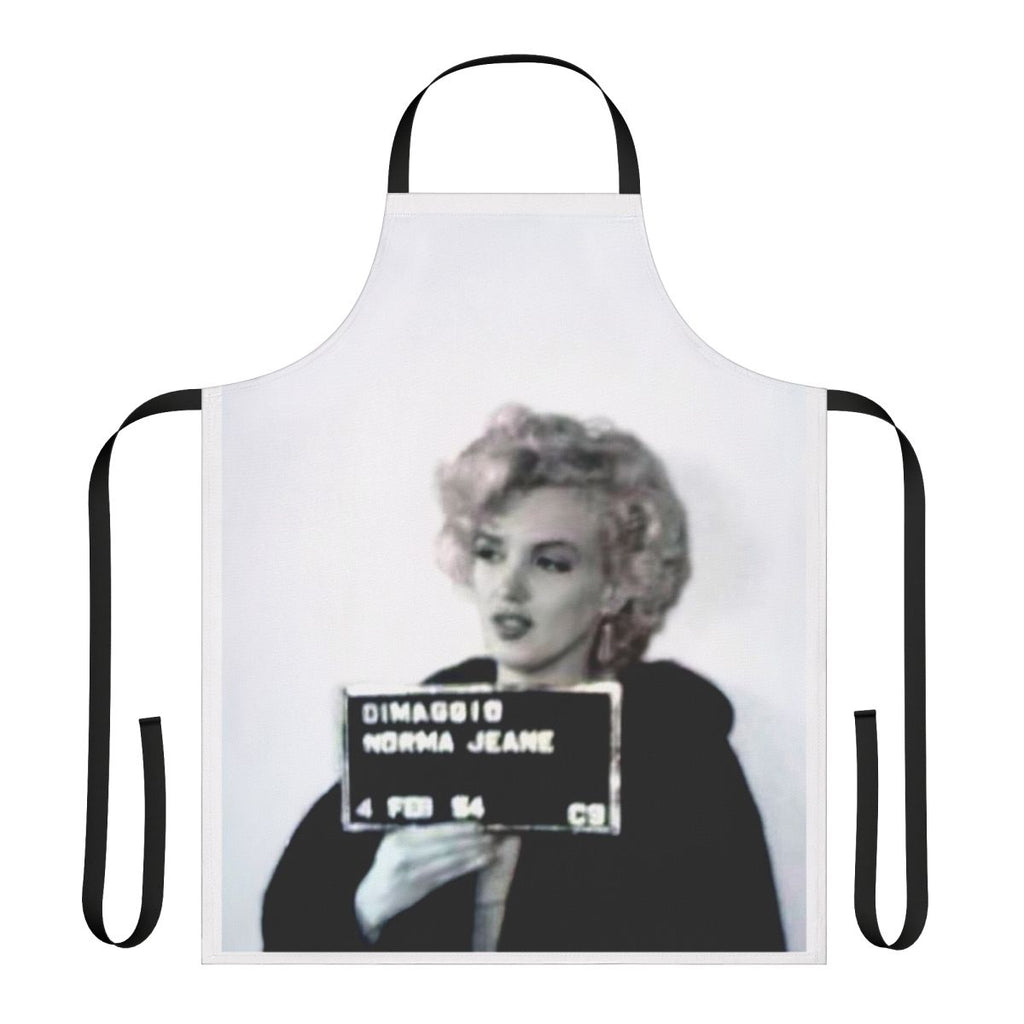 Vintage-style apron featuring Marilyn Monroe's iconic mugshot