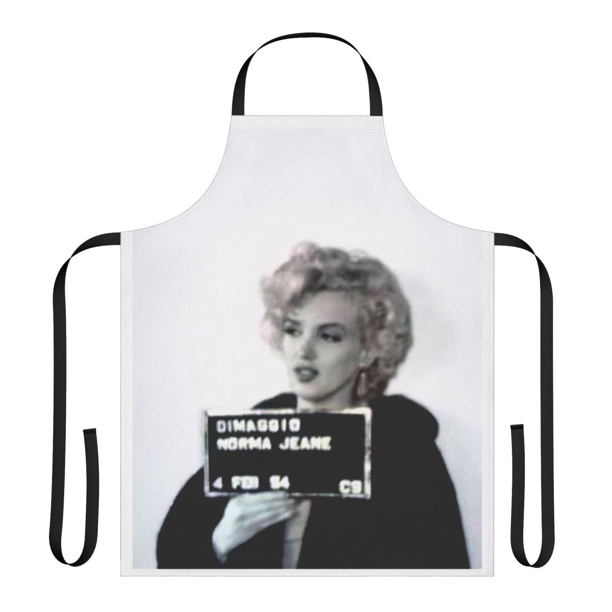 Vintage-style apron featuring Marilyn Monroe's iconic mugshot