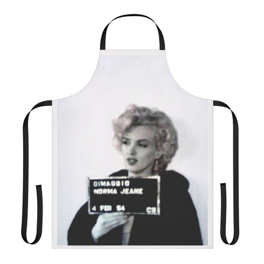 Vintage-style apron featuring Marilyn Monroe's iconic mugshot