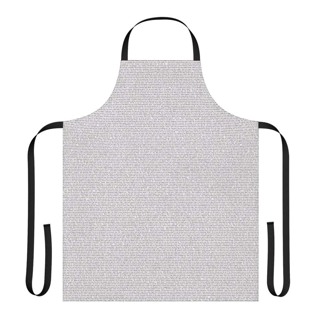 Mean Girls-inspired comedy apron with script design