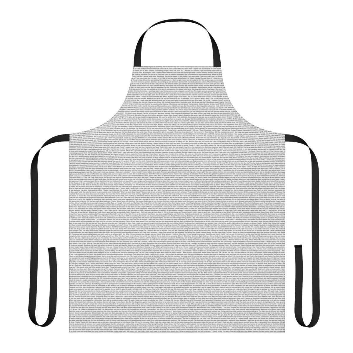 Mean Girls-inspired comedy apron with script design