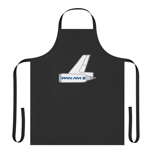 Retro-style apron inspired by the classic Pan Am airline logo and aircraft