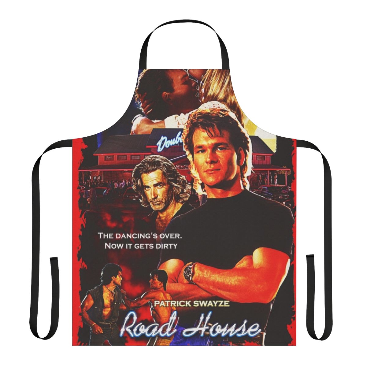 Road House-inspired apron featuring Patrick Swayze as the legendary Dalton