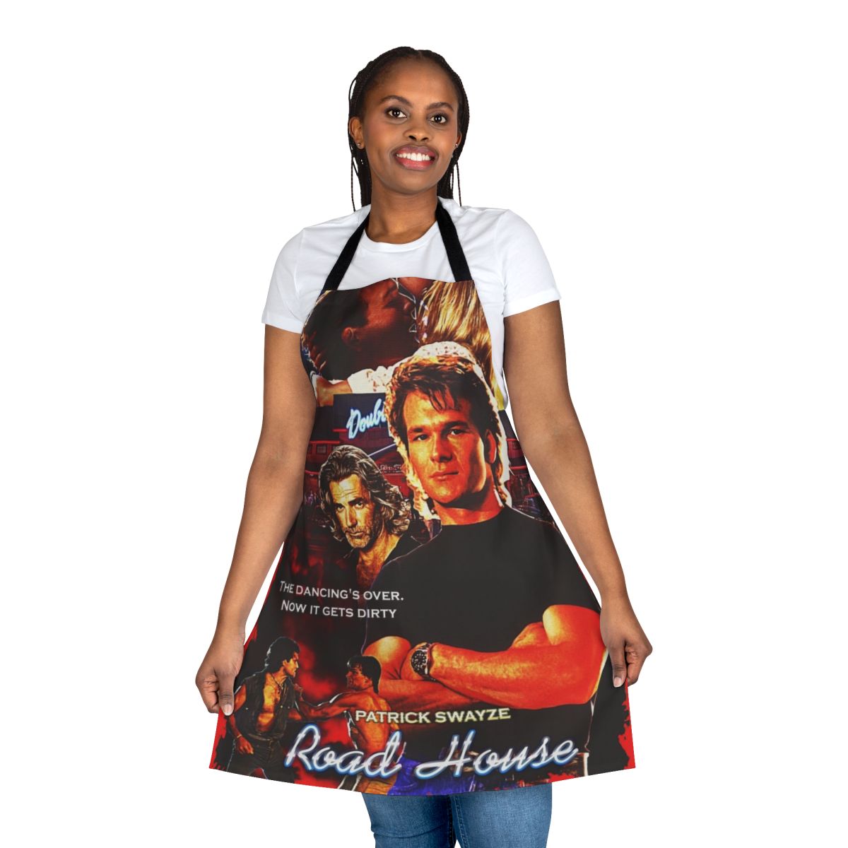 Road House-inspired apron featuring Patrick Swayze as the legendary Dalton