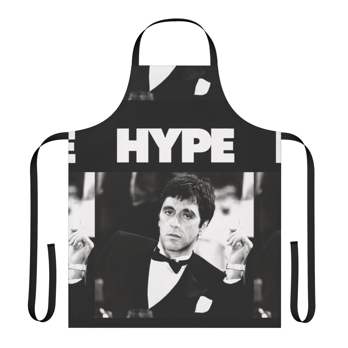 Scarface-themed apron with Al Pacino's iconic character design