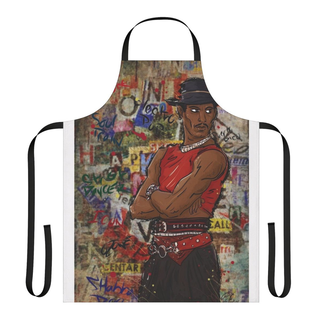 Shabba Doo inspired street dancer themed apron with graffiti and cartoon art