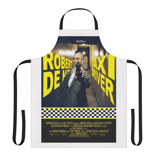 Stylized apron featuring the iconic "Taxi Driver" movie character Travis Bickle, played by Robert De Niro.