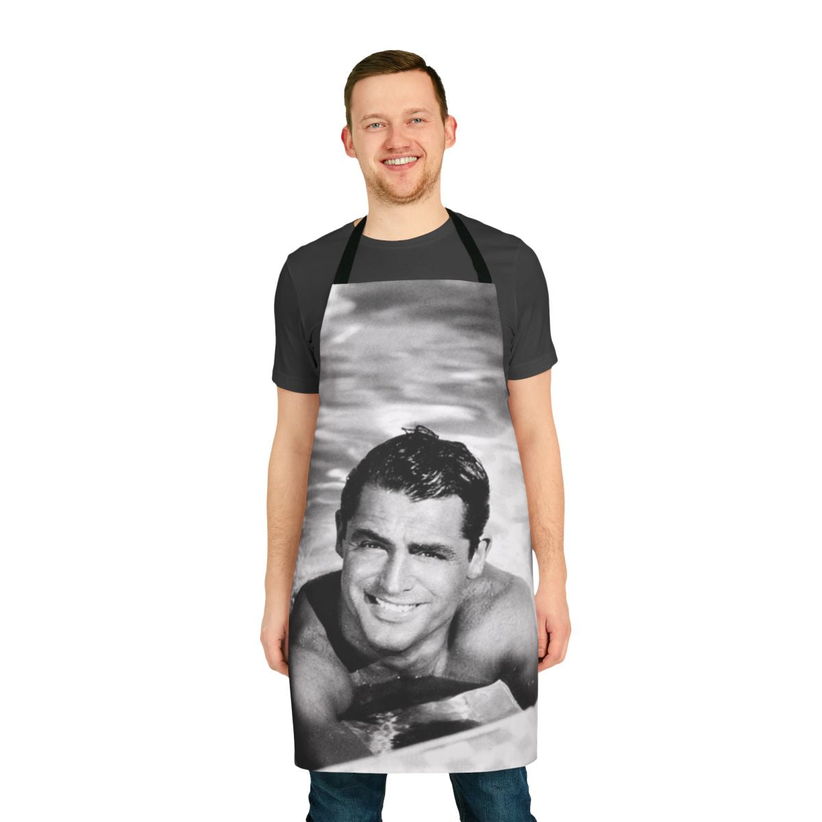 Iconic vintage-style apron featuring classic Hollywood actor Cary Grant