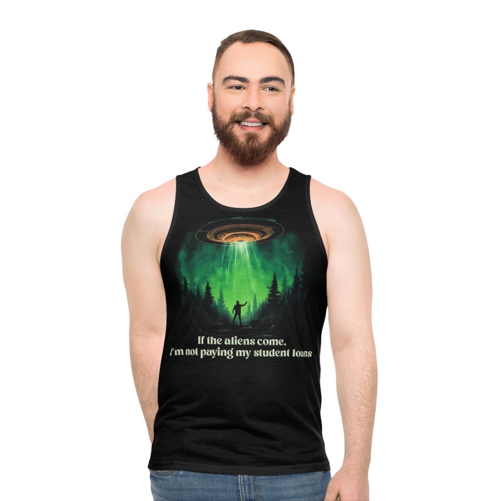 Unisex "If Aliens No Loans" vintage-style tank top