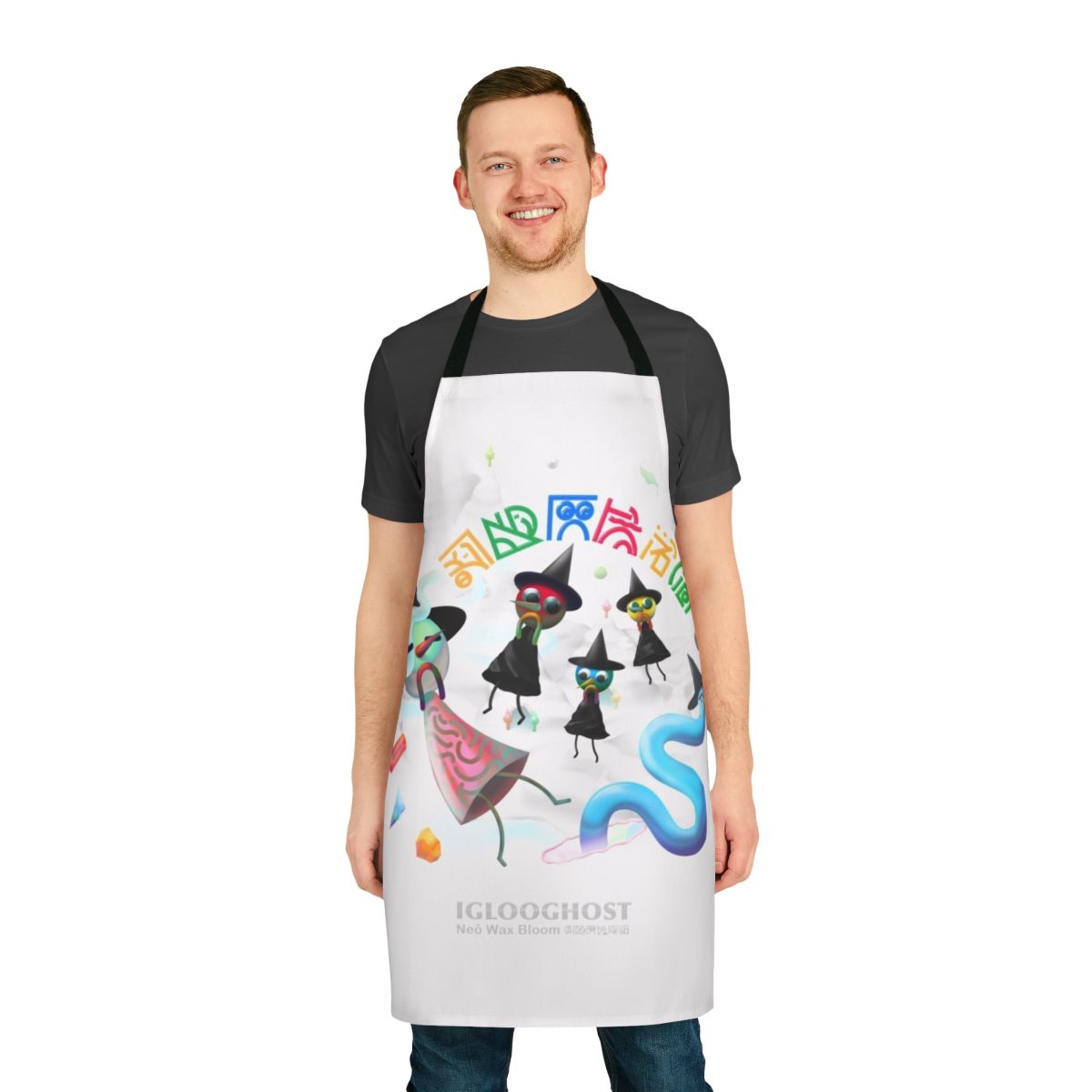 Stylish apron featuring artwork and imagery from Iglooghost's "Neo Wax Bloom" album