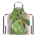 Illustration of a green peach aphid, a common plant pest, on an apron
