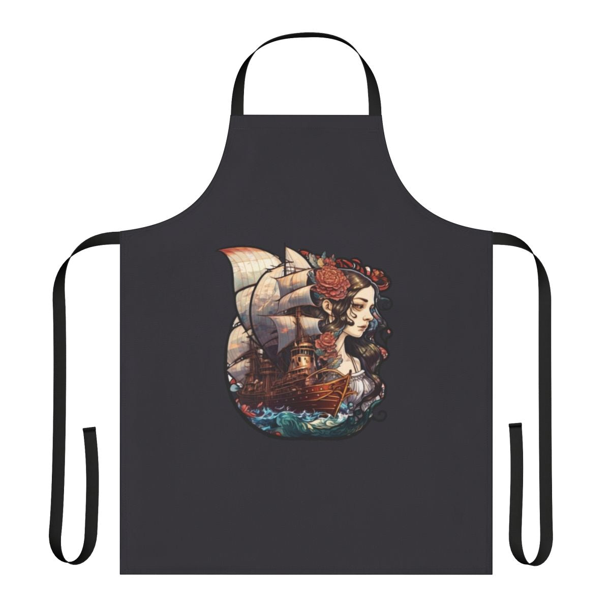 Apron featuring a whimsical design of legendary aquatic beasts and fantasy sea creatures