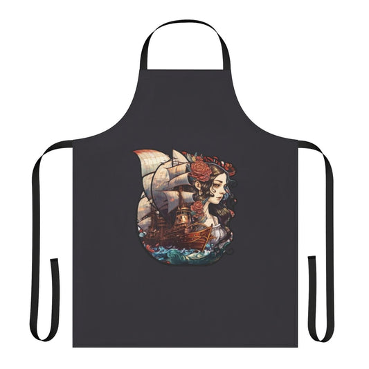 Apron featuring a whimsical design of legendary aquatic beasts and fantasy sea creatures