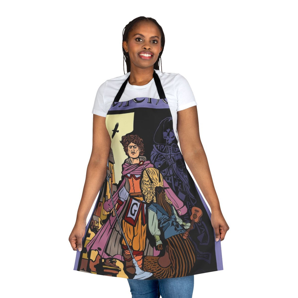 Fantasy-inspired apron featuring dragons and shadows from the Glunwood setting