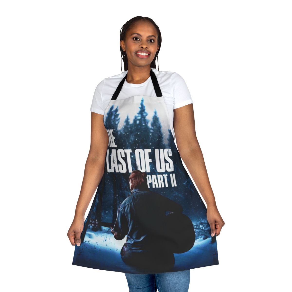 Stylish winter apron featuring the atmospheric winter landscape from The Last of Us Part 2
