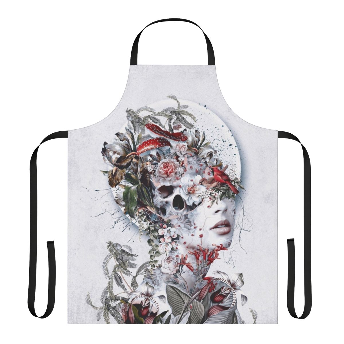 Immortal gothic apron with surreal floral design
