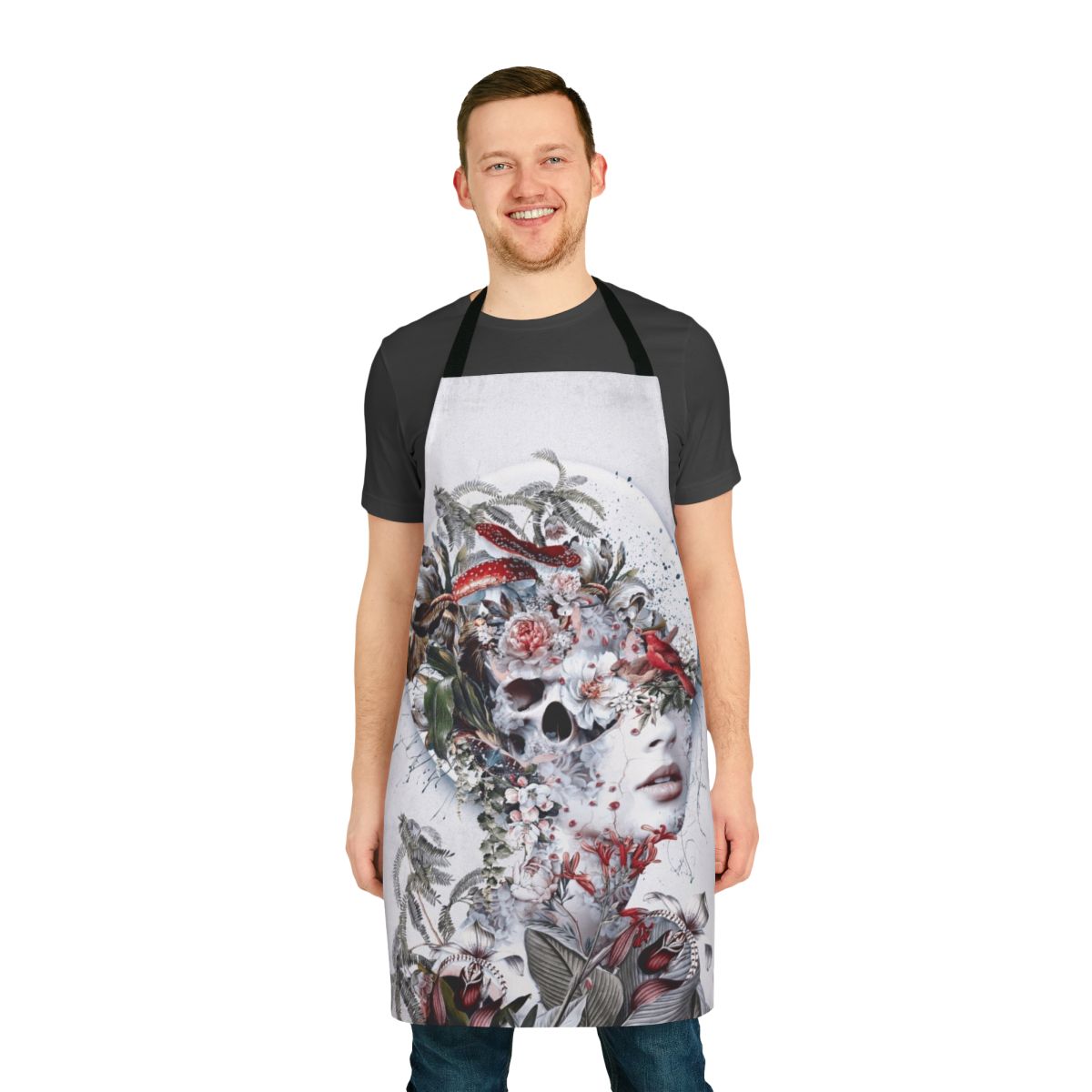 Immortal gothic apron with surreal floral design