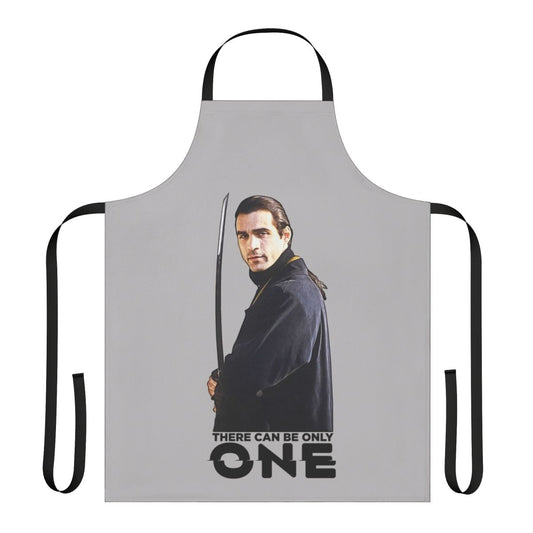 Immortal Highlander-Inspired Apron featuring swords and fantasy elements