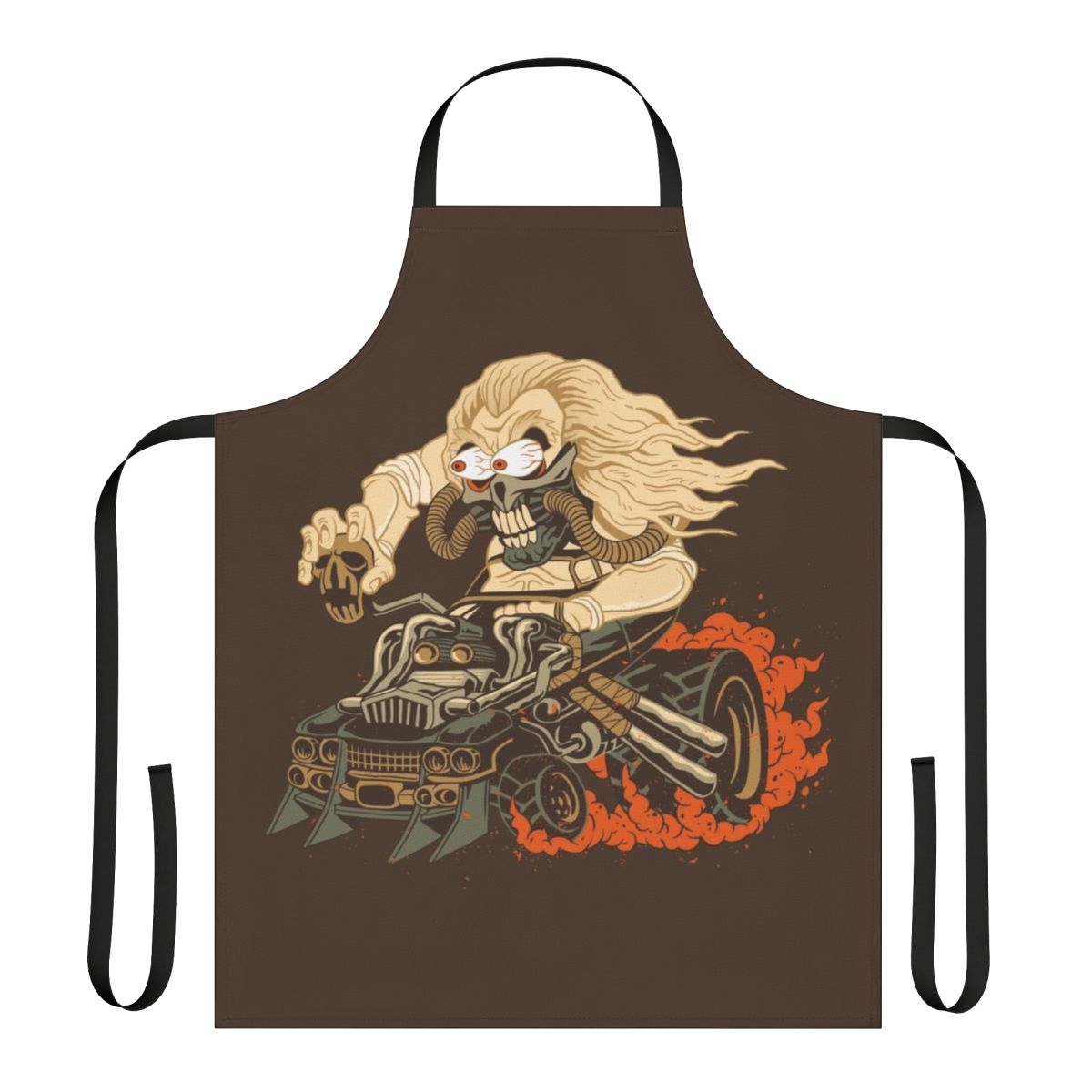 Fury Road-inspired Immortan Joe apron with Rat Fink design
