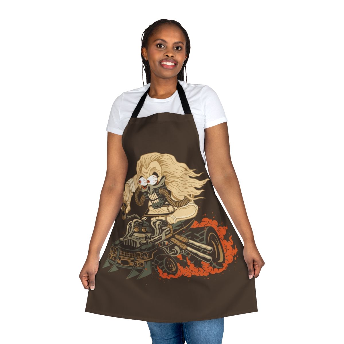 Fury Road-inspired Immortan Joe apron with Rat Fink design
