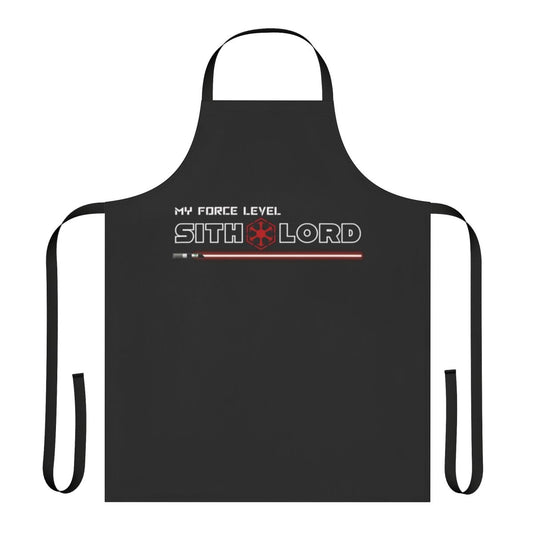 A stylish and durable cooking apron with a Sith Lord inspired design, perfect for any Star Wars fan.