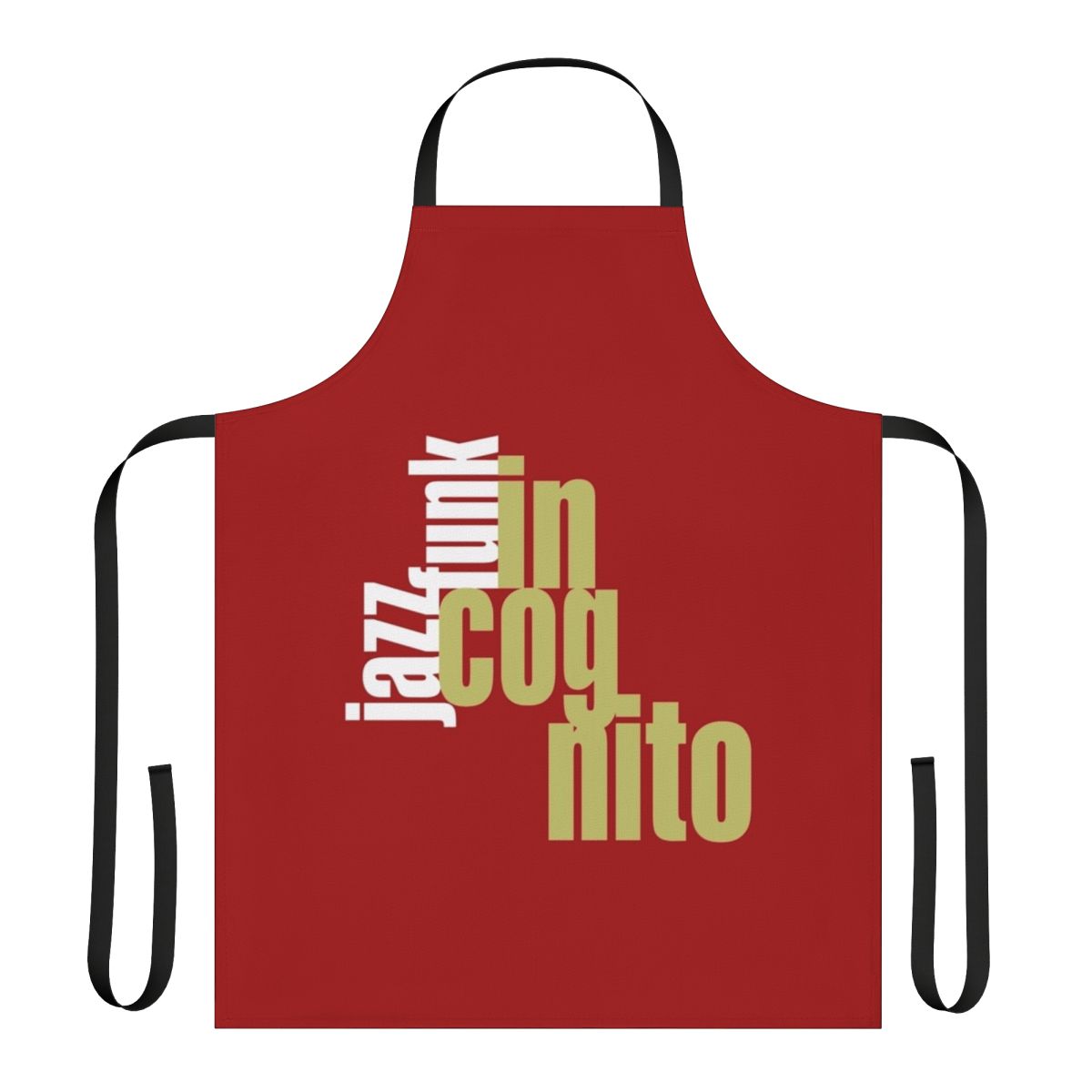 Incognito music themed apron with retro band design