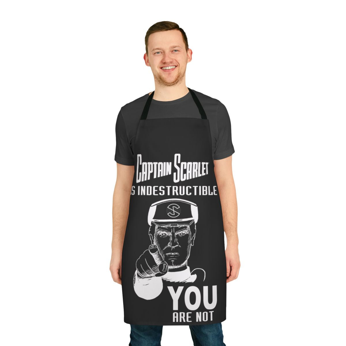 Indestructible hero inspired apron with sci-fi and superhero designs