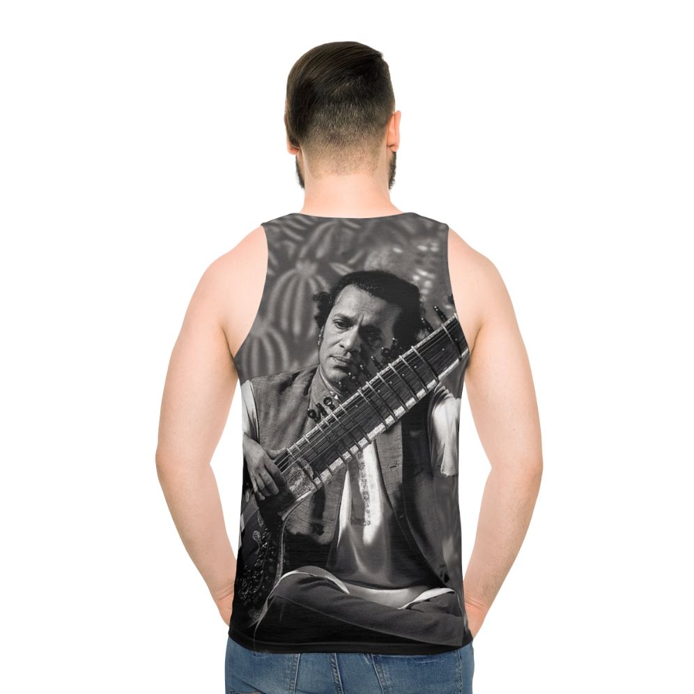 Indian sitar player wearing unisex tank top