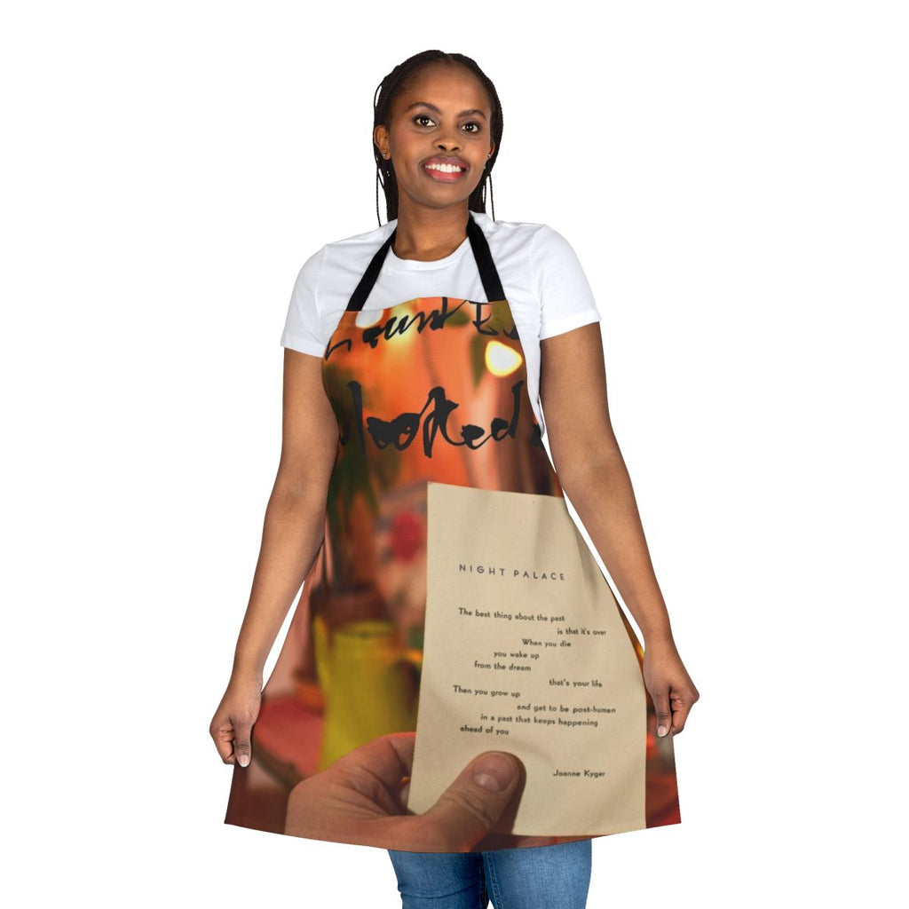 Cooking apron featuring album artwork and band name for indie folk artist Mount Eerie
