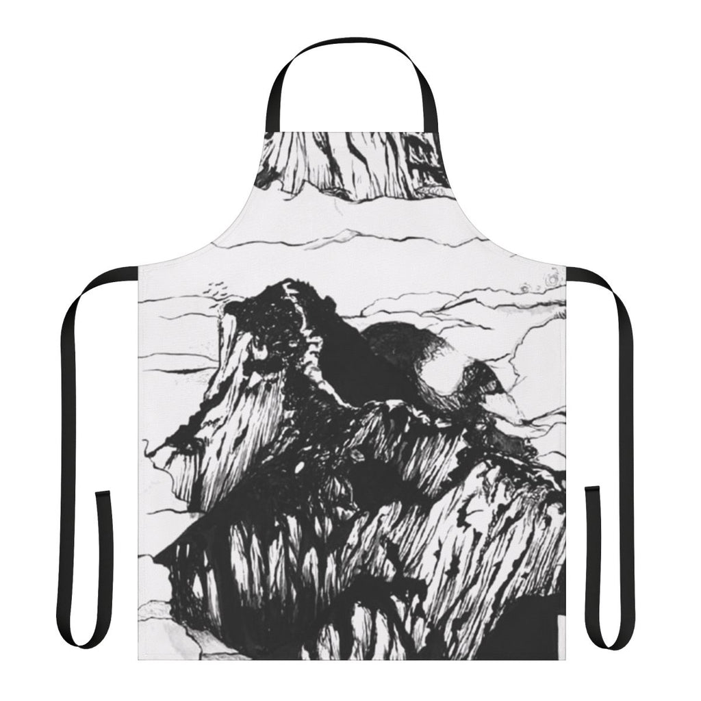 Apron featuring the album art and logo of indie folk band Mount Eerie and The Microphones