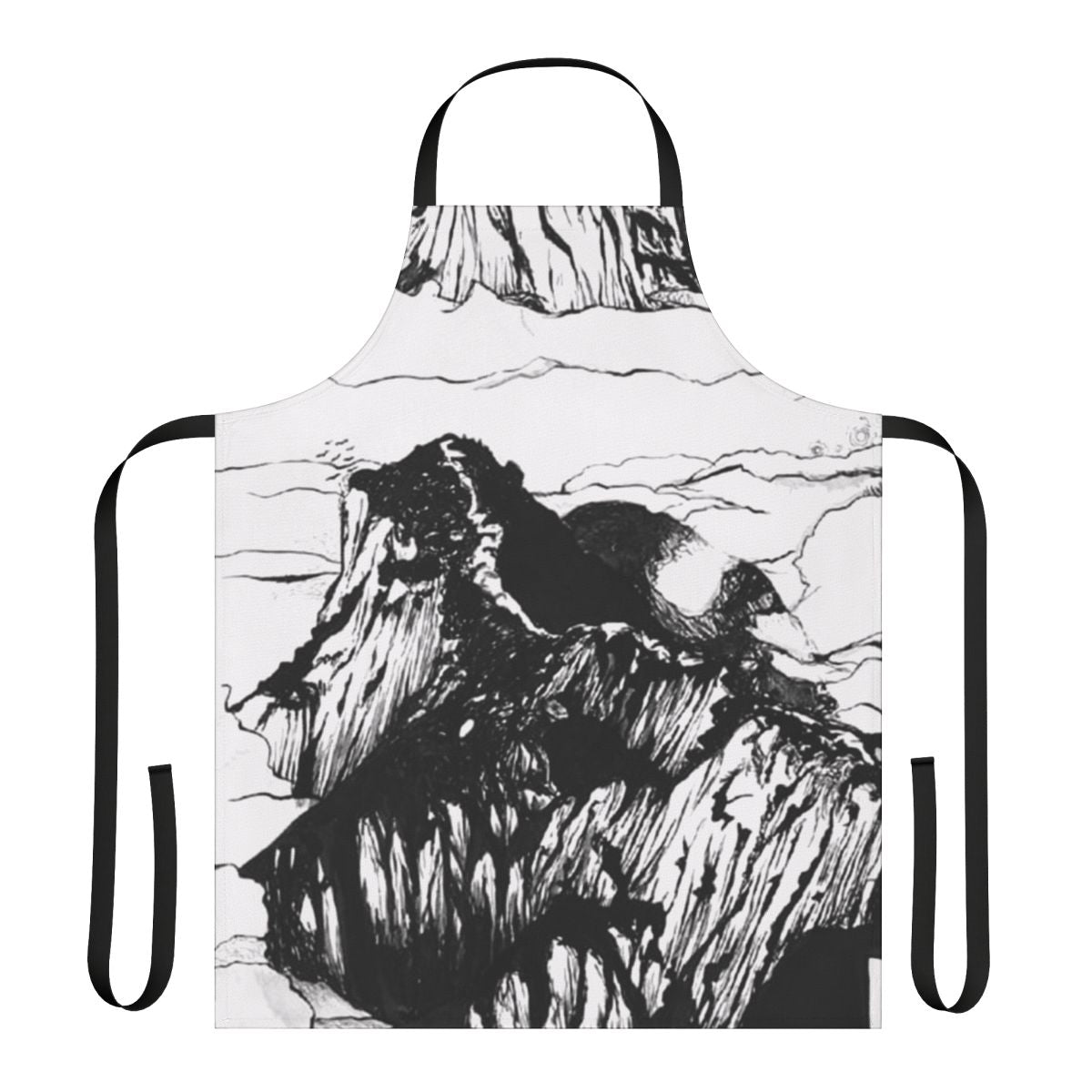 Apron featuring the album art and logo of indie folk band Mount Eerie and The Microphones