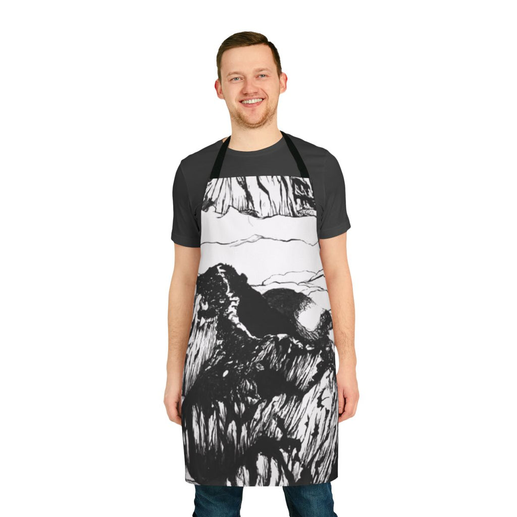 Apron featuring the album art and logo of indie folk band Mount Eerie and The Microphones